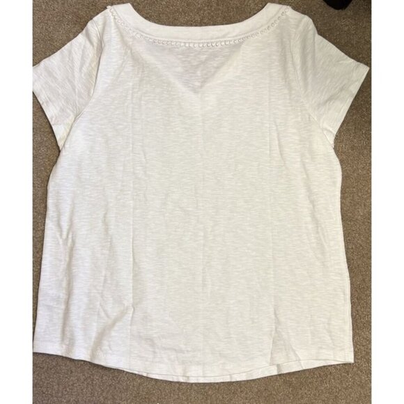 Talbots Woman Short Sleeve Ivory Tee Tunic Size 1X White - Picture 4 of 4